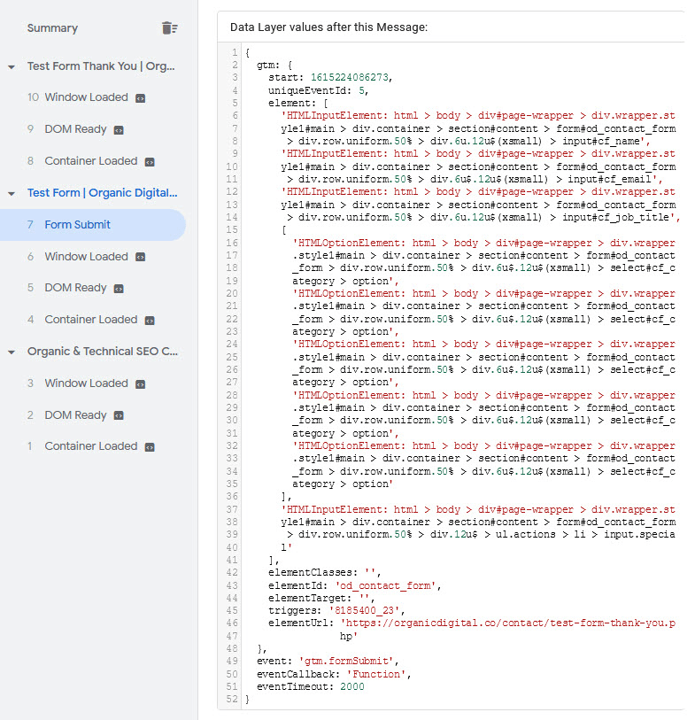 Form Elements in Data Layer