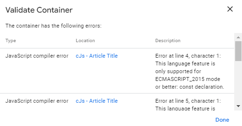 GTM error