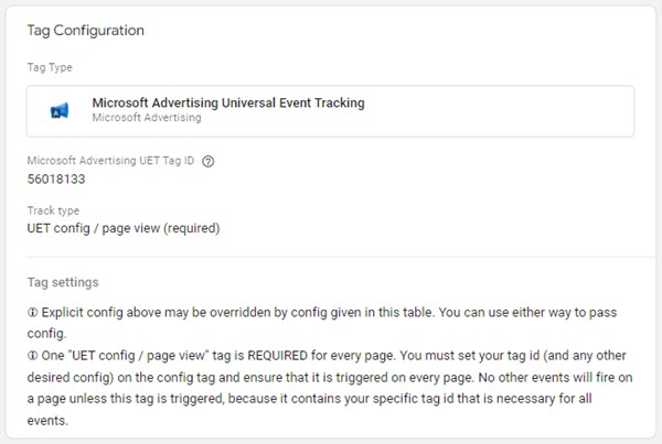 Bing Ads Tag